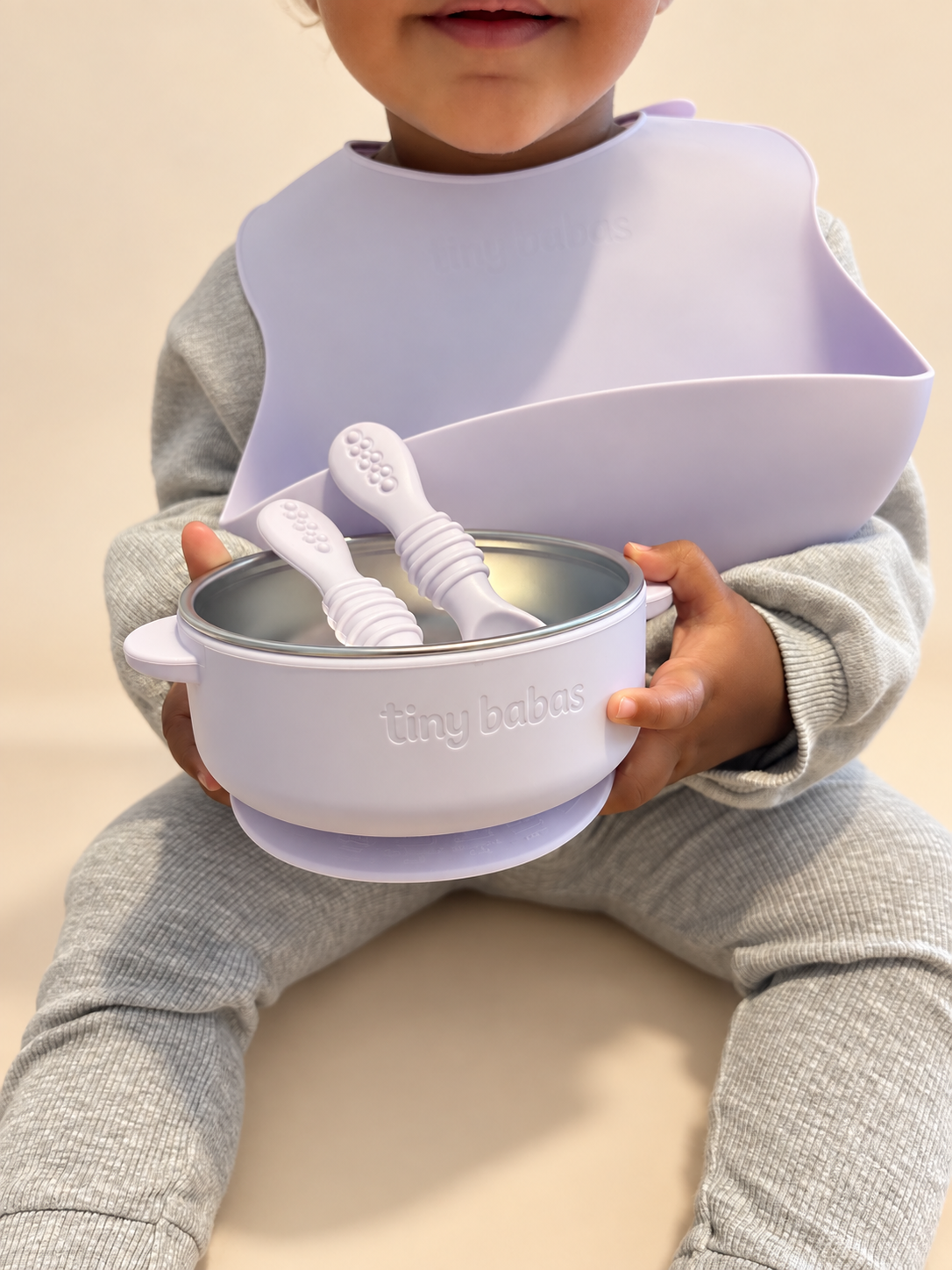 The First Tastes Bundle | Stainless Steel Bowl, Silicone Bib & Spoons